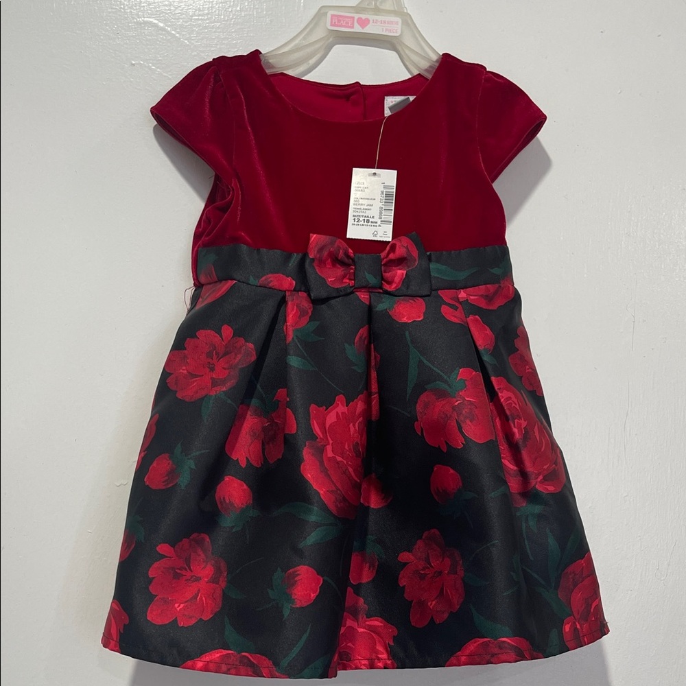 The Children's Place Red and Black Floral Dress